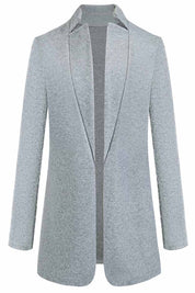 Manteau Femme - Coupe Ajustée Élégante - Laine Mélangée - Col Minimaliste