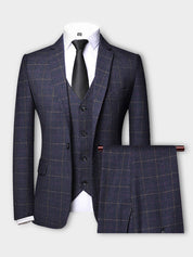 Costume Homme 3 Pièces - Coupe Ajustée - Blazer à Revers Notch - Élégant et Moderne