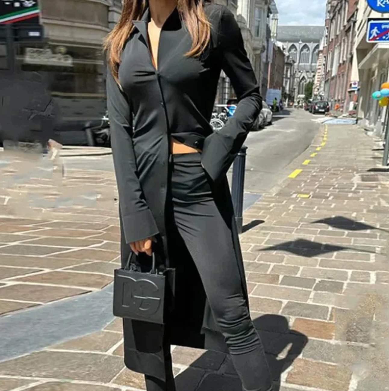 Ensemble Femme - Manteau Long Élégant - Pantalon Slim Ajusté - Tenue Sophistiquée