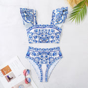 Maillot de bain imprimé d'été 3 pièces [haut + culotte + jupe] - Jaliyah