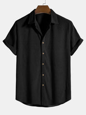 Ensemble Coordonné Homme - Chemise Manche Courte Boutonnée & Short Taille Élastique