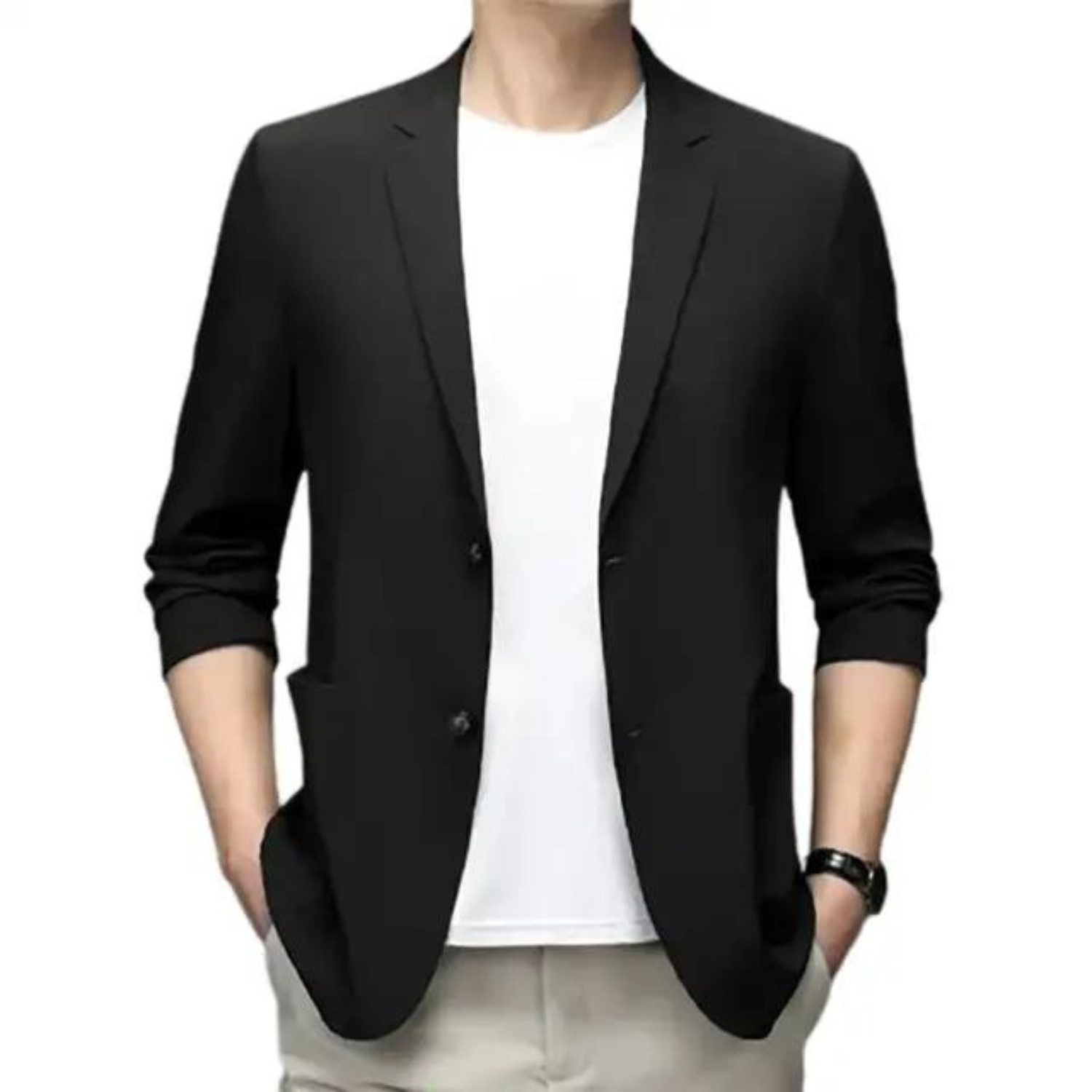 Blazer Homme - Coupe Ajustée - Respirant - Revers Notch - Fermeture 2 Boutons