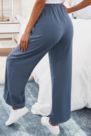 Pantalon Large Femme - Taille Haute Élastique - Coupe Ample - Poignets Longs - Poches Pratiques