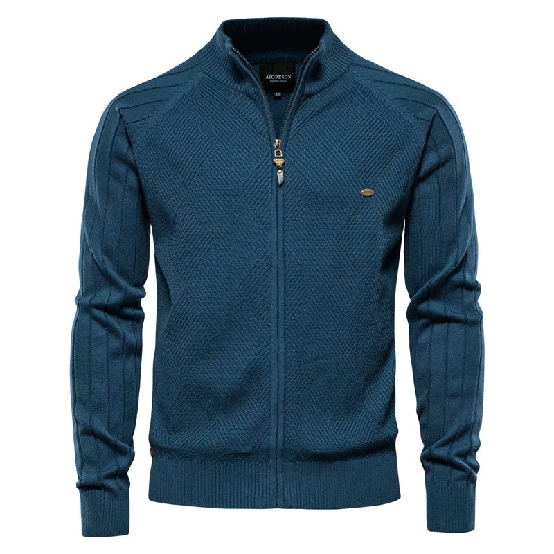 Gilet zippé homme - Maille texturée - Col montant - Confortable et élégant