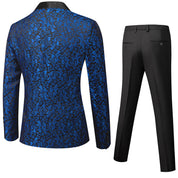 Costume Homme - Blazer à Motif Élégant avec Revers Châle Satiné - Coupe Ajustée