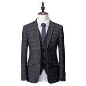 Costume Homme - Coupe Ajustée - Motif Carreaux - 3 Pièces Élégant Business