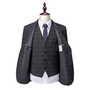 Costume Homme - Coupe Ajustée - Motif Carreaux - 3 Pièces Élégant Business