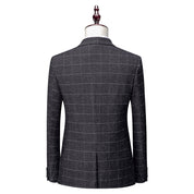 Costume Homme - Coupe Ajustée - Motif Carreaux - 3 Pièces Élégant Business