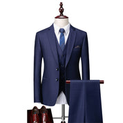 Costume 3 Pièces Homme - Coupe Ajustée - Veste 2 Boutons - Gilet Élégant - Pantalon Tailleur