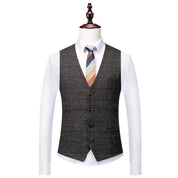 Costume 3 Pièces Homme - Coupe Ajustée - Veste 2 Boutons - Gilet Élégant - Pantalon Ajusté