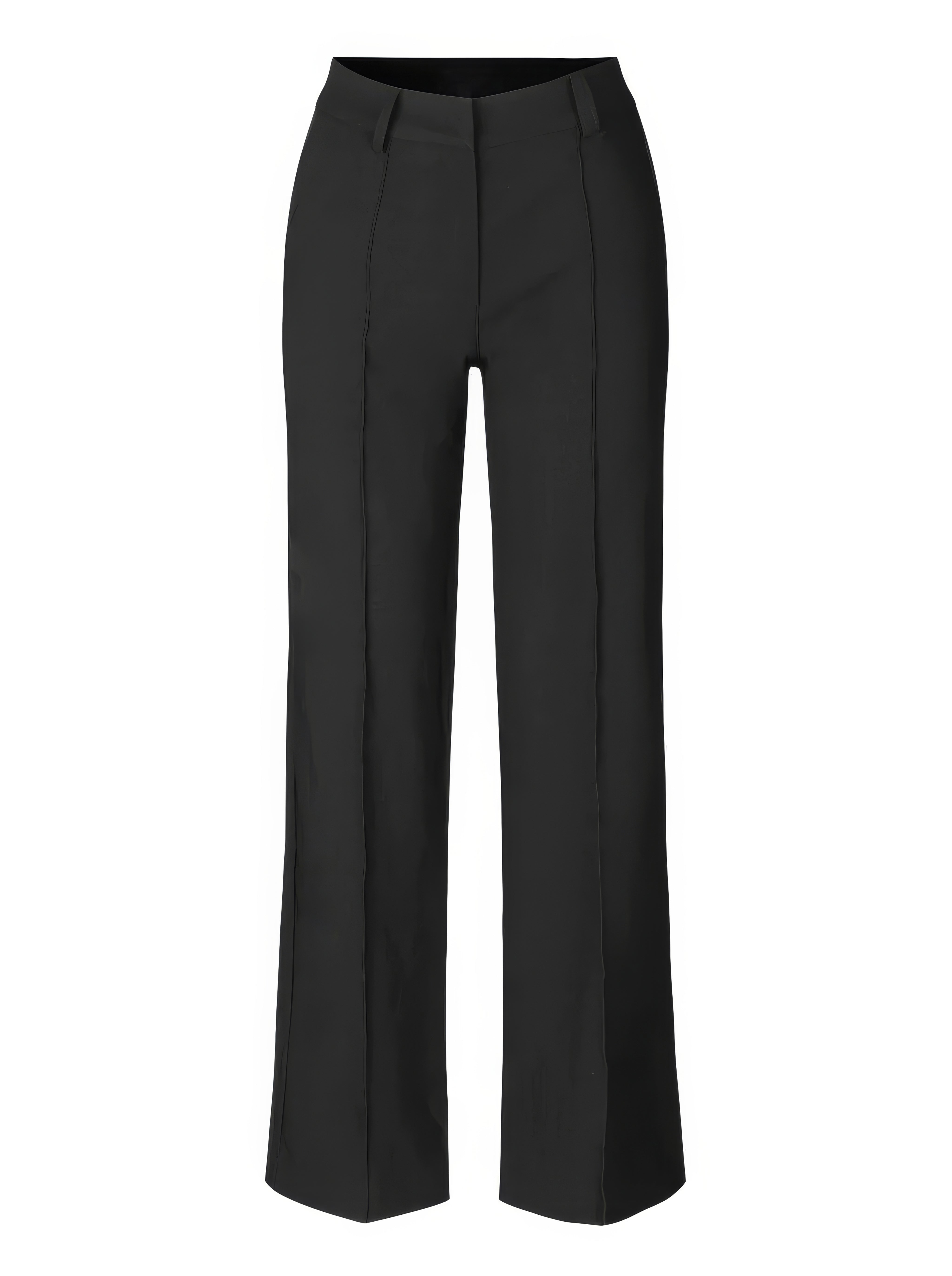 Pantalon Évasé Femme - Taille Haute - Coupe Ajustée - Détails Coutures Élégants