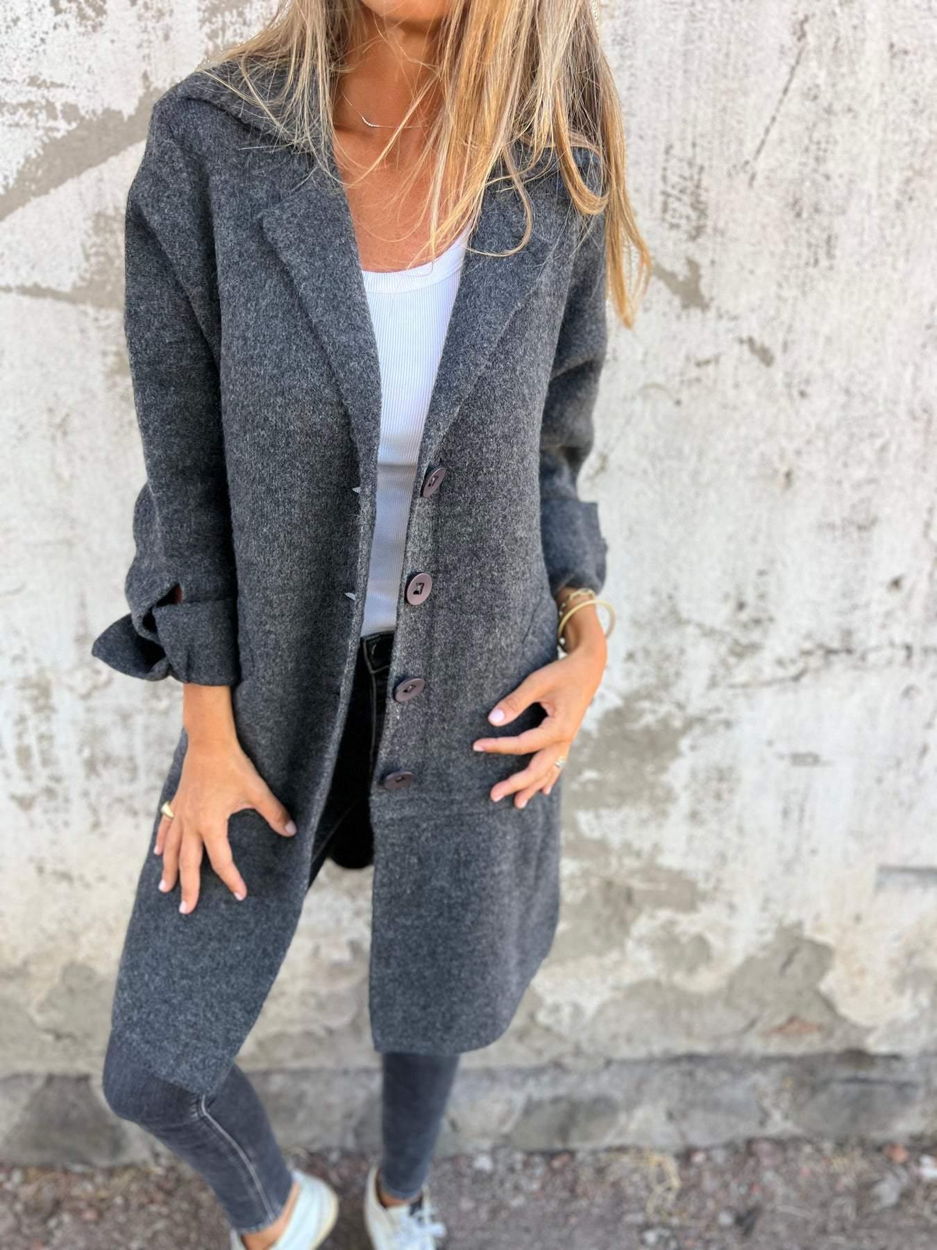 ARIANA - Manteau long pour femme avec poignets