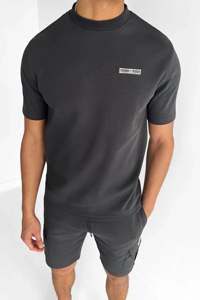 T-shirt Homme - Col Rond Côtelé - Manches Courtes - Coupe Régulière - Confortable