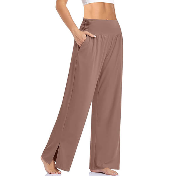 Pantalon Large Femme - Taille Élastique - Confort Stretch - Yoga & Détente