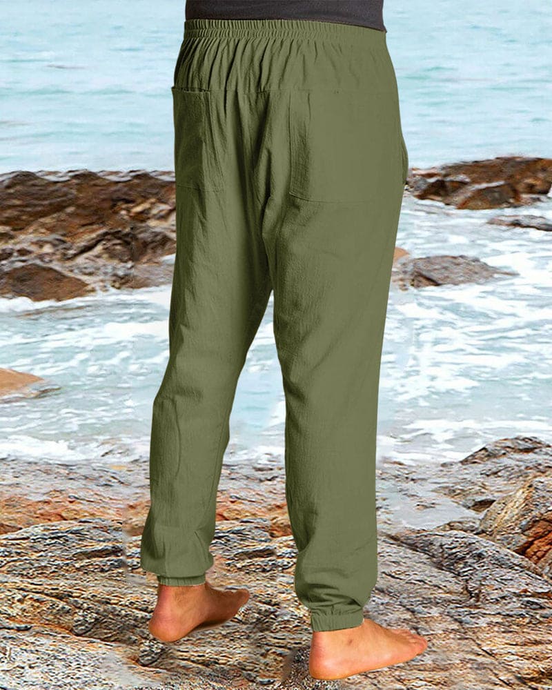 Pantalon Jogger Homme - Taille Élastique avec Cordon - Coupe Confort - Poches Boutonnées