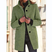 Manteau en laine vintage col montant femme - Cleotha