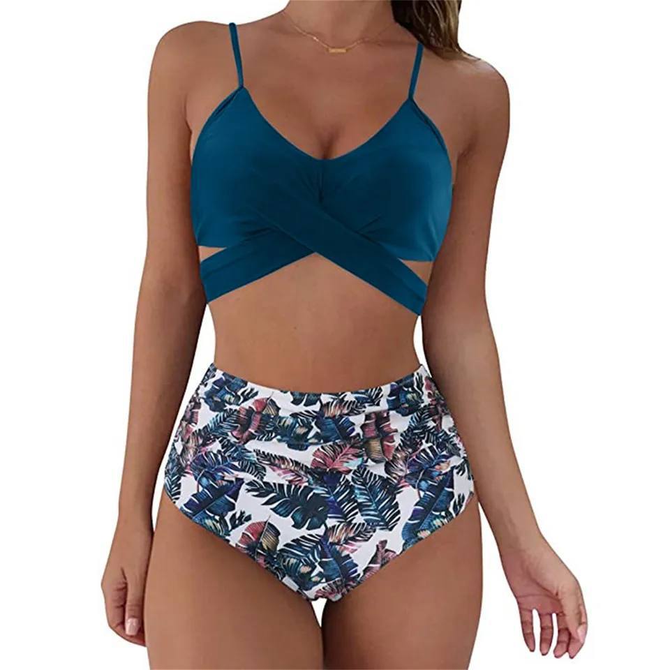 Necy - Ensemble de bikini taille haute pour femme