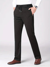 Pantalon Homme - Taille Élastique avec Cordon - Coupe Droite - Style Casual Chic