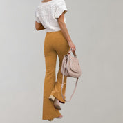 Pantalon Femme - Taille Haute - Coupe Évasée - Style Rétro Élégant