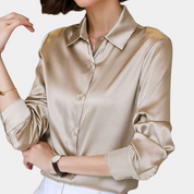 Blouse Femme – Satin Luxueux – Manches Longues – Coupe Classique Élégante