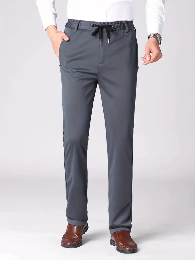 Pantalon Homme - Taille Élastique avec Cordon - Coupe Droite - Style Casual Chic