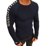 Pull Homme - Maille Côtelée - Col Rond - Manches Longues - Ajusté et Confortable