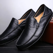 Mocassins Homme - Cuir Véritable - Confort Sans Lacets - Semelle Antidérapante