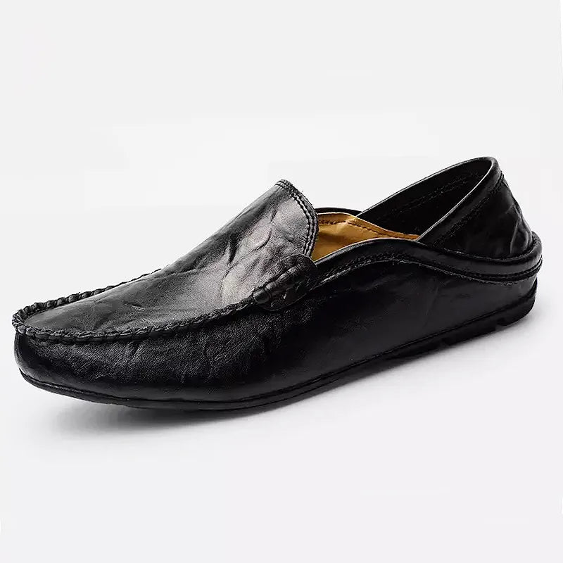 Mocassins Homme - Cuir Véritable - Confort Sans Lacets - Semelle Antidérapante