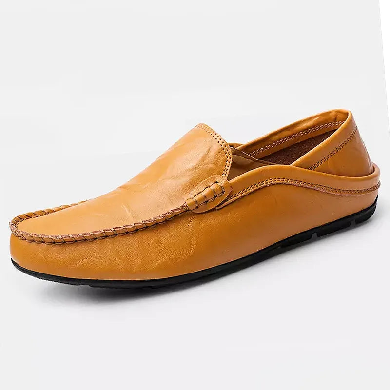 Mocassins Homme - Cuir Véritable - Confort Sans Lacets - Semelle Antidérapante