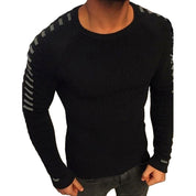 Pull Homme - Maille Côtelée - Col Rond - Manches Longues - Ajusté et Confortable