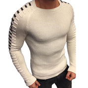 Pull Homme - Maille Côtelée - Col Rond - Manches Longues - Ajusté et Confortable