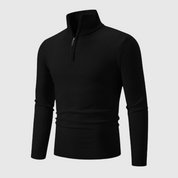 Pull zippé col montant homme - Coupe ajustée - Design côtelé - Tissu confortable