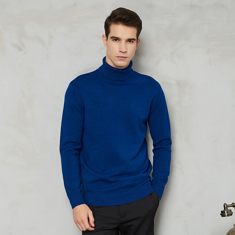 Pull col roulé homme - Tricoté élégant - Coupe ajustée - Confort et chaleur