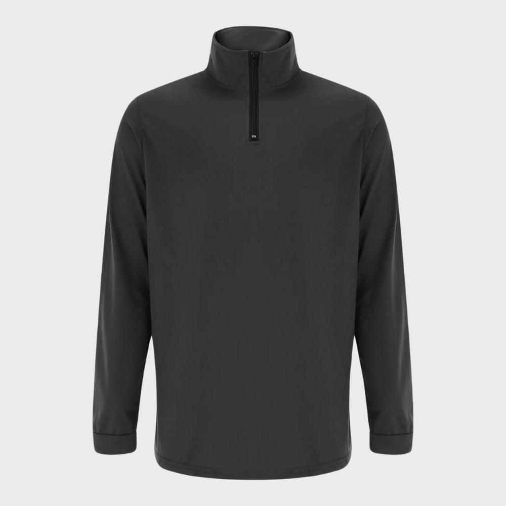 Pull Homme - Col Montant Zippé - Coupe Ajustée - Manches Longues