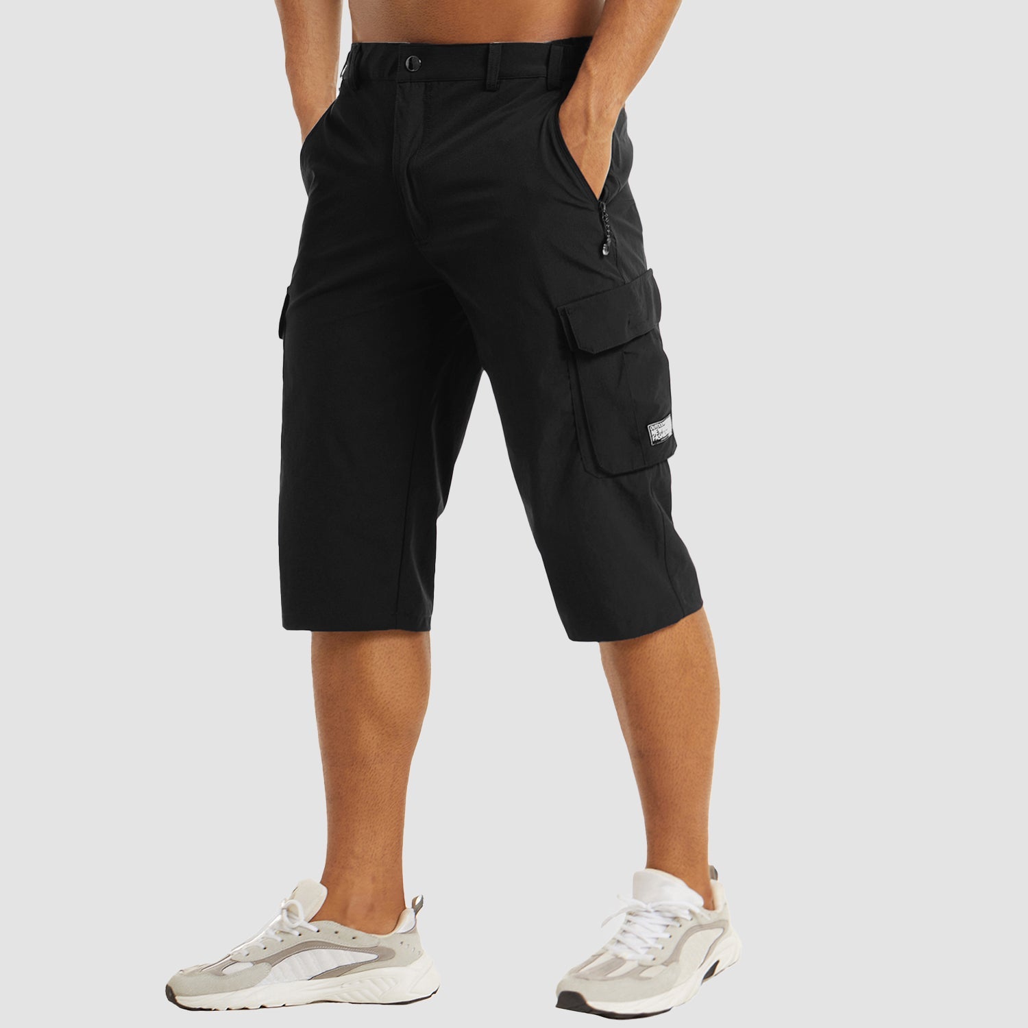 Short cargo homme - Coupe décontractée - Poches multiples - Longueur genou