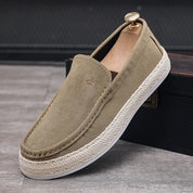 Mocassins Homme - Daim Élégant - Style Slip-On - Semelle Espadrille Antidérapante