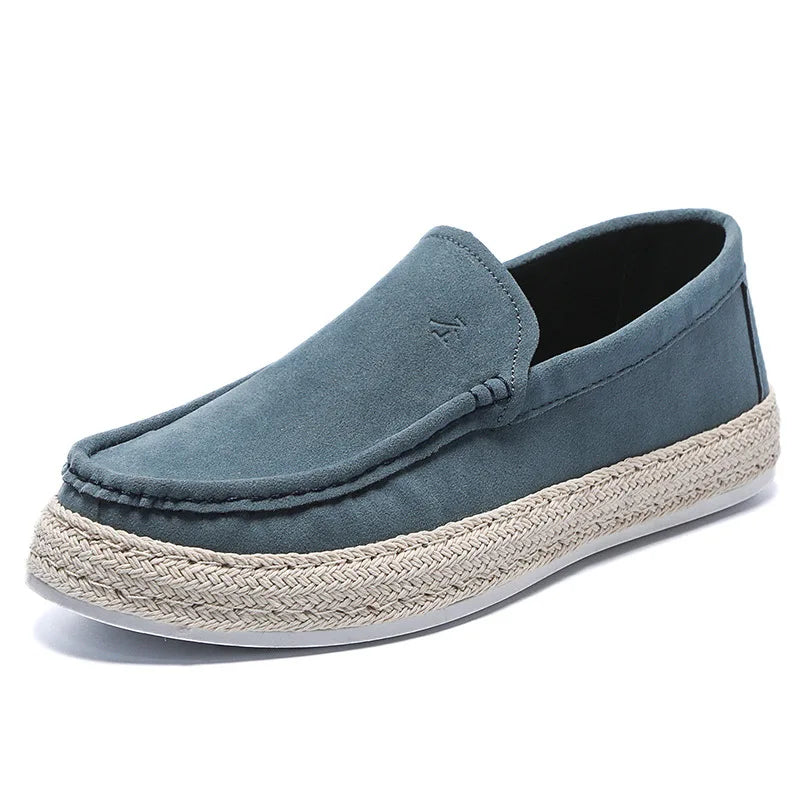 Mocassins Homme - Daim Élégant - Style Slip-On - Semelle Espadrille Antidérapante