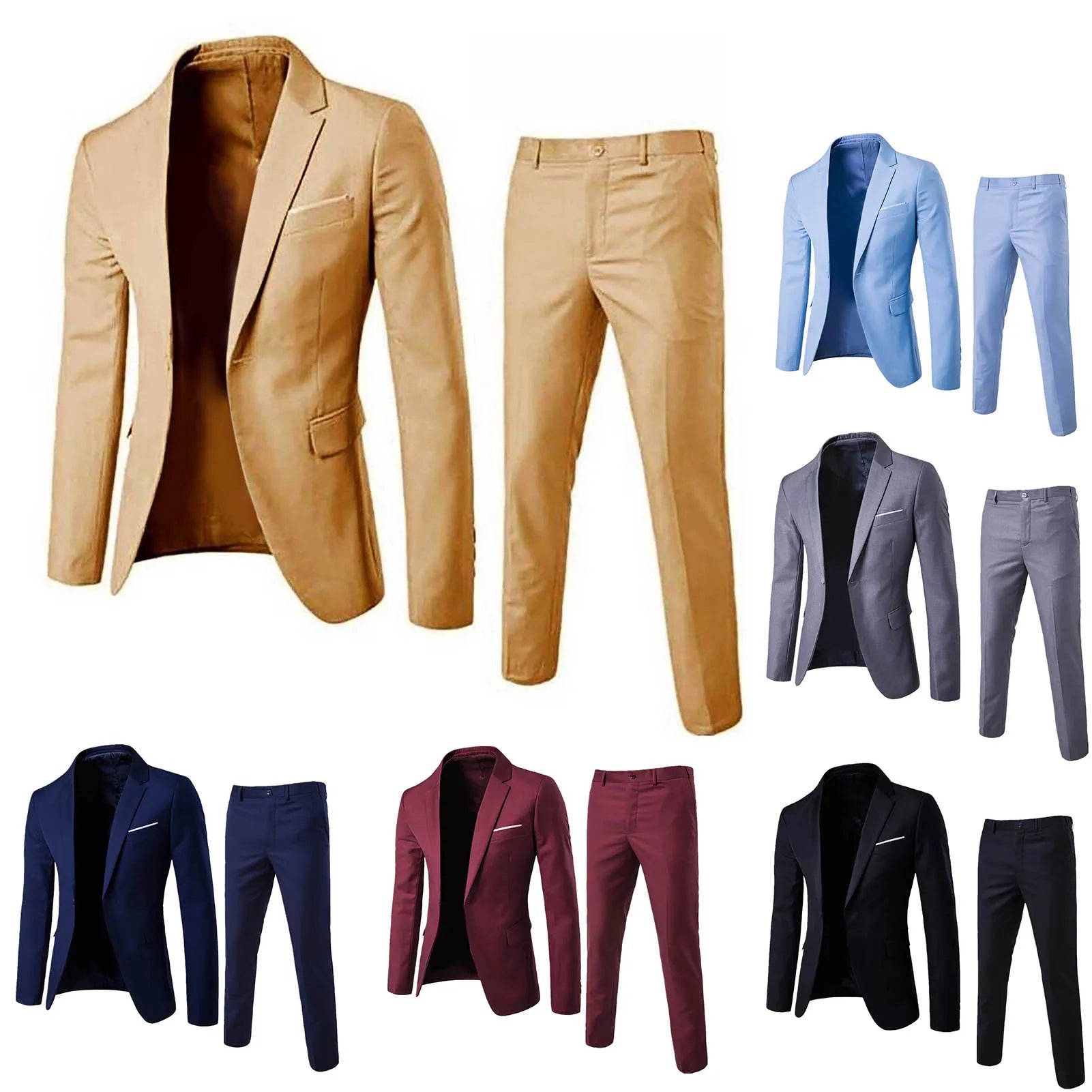 Costume Homme - Coupe Ajustée - Blazer Élegant et Pantalon Tailleur - Tenue Formelle