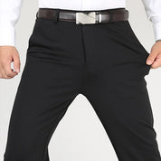 Pantalon de Costume Homme - Coupe Droite Élégante - Taille avec Passants - Style Habillé