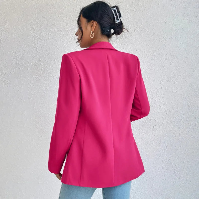 Blazer Femme - Coupe Ajustée - Col à Revers - Style Chic et Structuré