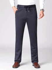 Pantalon Homme - Taille Élastique avec Cordon - Coupe Droite - Style Casual Chic