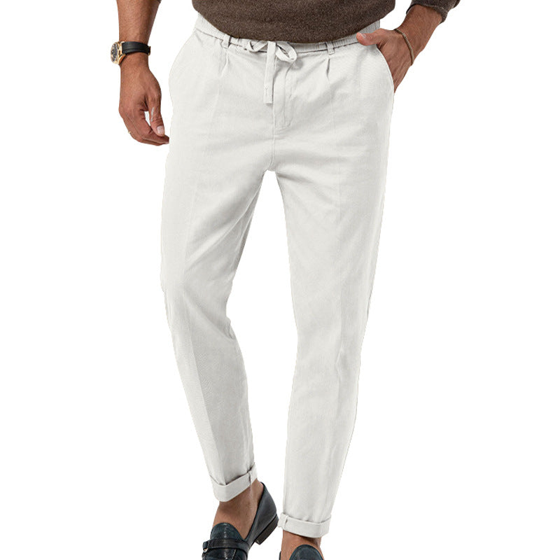 Pantalon Homme - Coupe Ajustée - Taille Élastique avec Cordon - Tissu Léger et Respirant