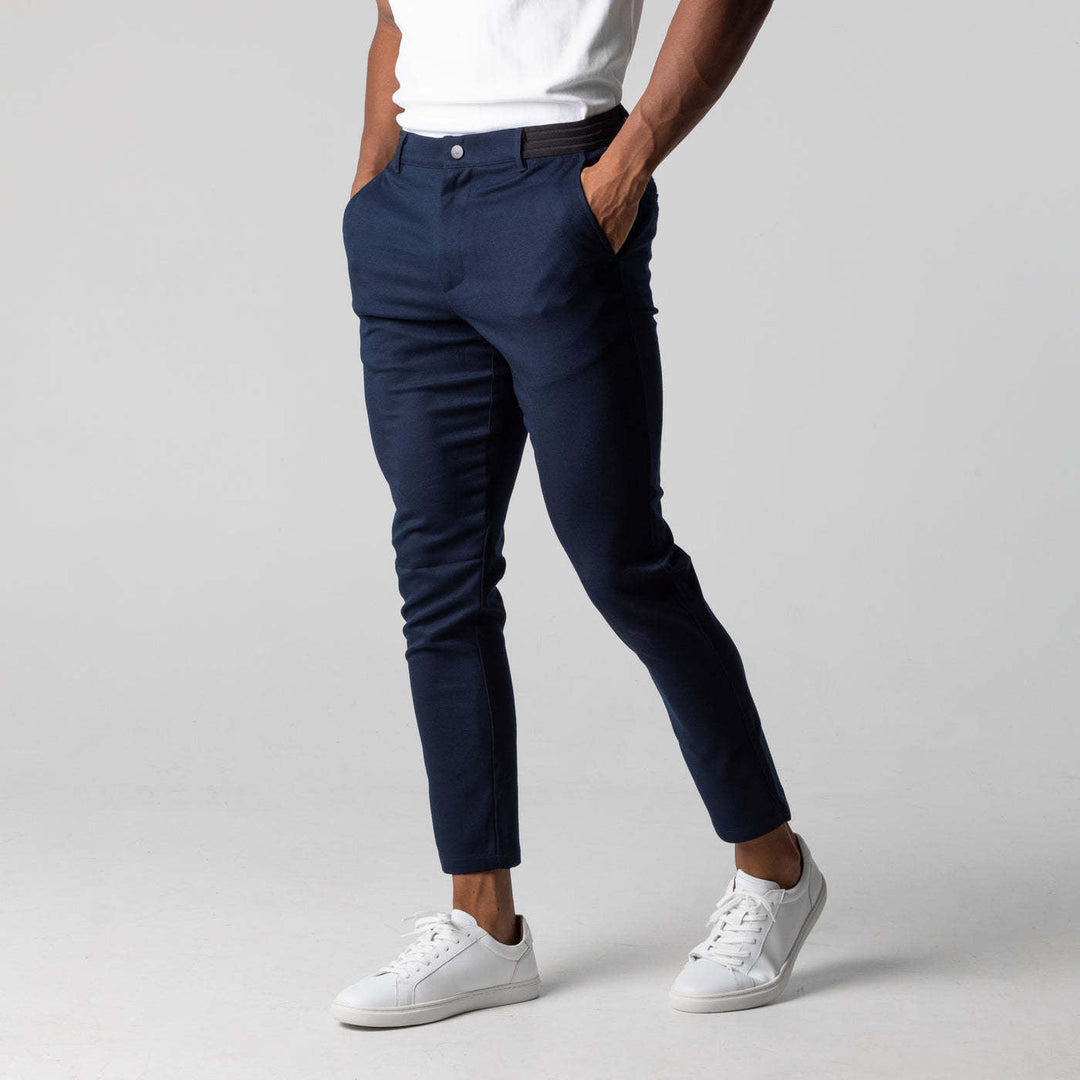 Pantalon Homme Slim Fit - Coupe Ajustée - Stretch Confortable - Style Cropped