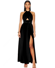 Robe Longue Femme - Dos Nu Élégant - Fendue - Coupe Cintrée - Tenue de Soirée