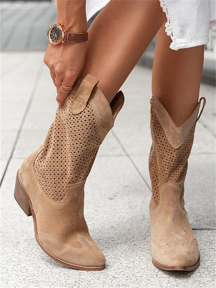 Maryse - Bottes Western Cowgirl mi-longues