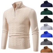 Pull Homme - Col Demi-Zip - Maille Torsadée - Confortable et Chic