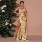 Rhona - robe longue en satin