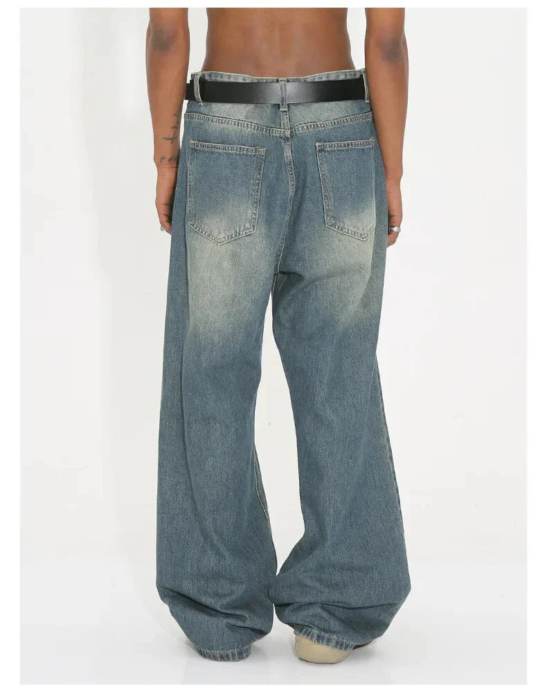 Jean Large Homme - Coupe Ample - Jambe Évasée - Style Décontracté Tendance