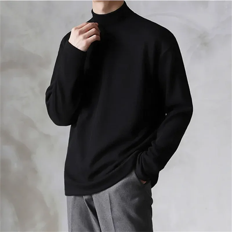 Pull Col Roulé Homme - Maille Douce - Coupe Ample - Manches Longues