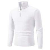 Pull Homme - Demi-Zip - Col Montant Côtelé - Maille Fine Confortable - Manches Longues